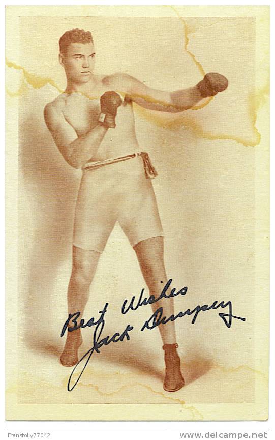 HEAVY WEIGHT BOXING CHAMPION Jack Dempsey ADVERT For His RESTAURANT Circa - - Boksen