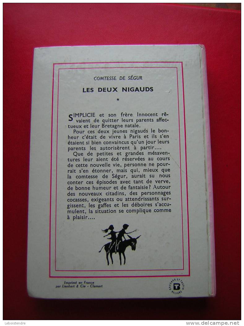 NOUVELLE BIBLIOTHEQUE ROSE-HACHETTE -LES DEUX NIGAUDS PAR LA COMTESSE DE SEGUR -N°39-1966- - Bibliothèque Rose