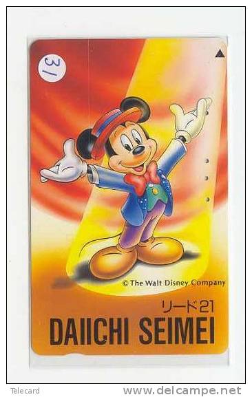 Télécarte DISNEY Japon (31)  Phonecard Japan * Telefonkarte Japan * Mickey Mouse * DAI ICHI LIFE INSURANCE - Disney