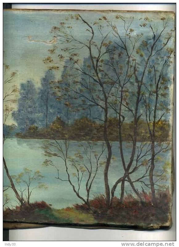 - PAYSAGE AVEC PLAN D´EAU . HUILE SUR TOILE SIGNEE - Huiles