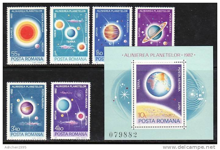 Romania Rumanien 1981, Mi 3795-3800 Bl. 181, Planets --- MNH ** - Unused Stamps