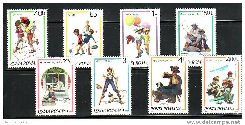 Romania Rumanien 1981, Mi 3829-3836, Children's Games --- MNH ** - Unused Stamps