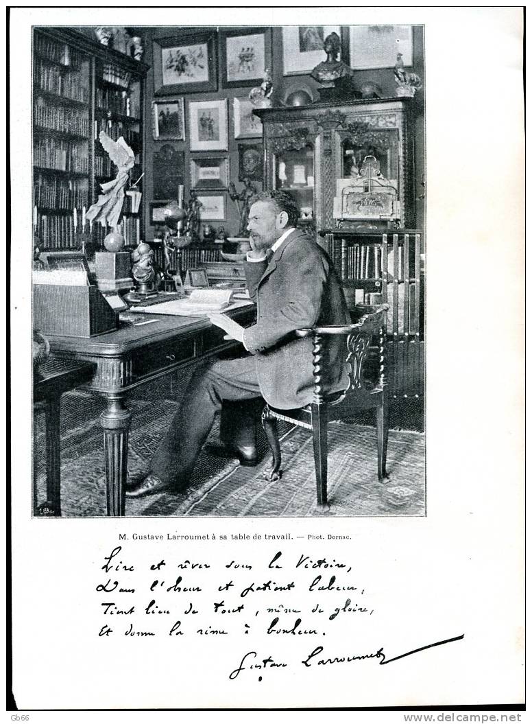 Gustave Larroumet à Sa Table De Travail     Gravure, Photo      1903 - Colecciones