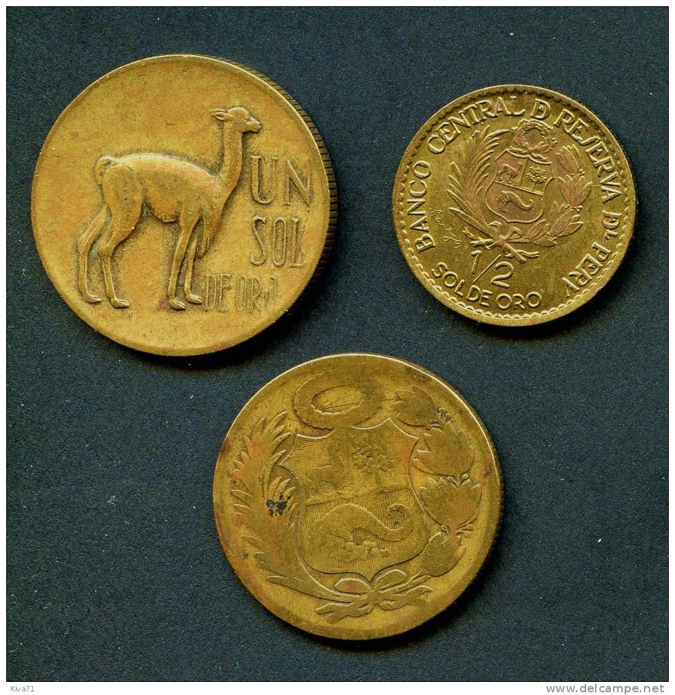 Lot De 3 Monnaies "PEROU"  TB/TTB - Peru