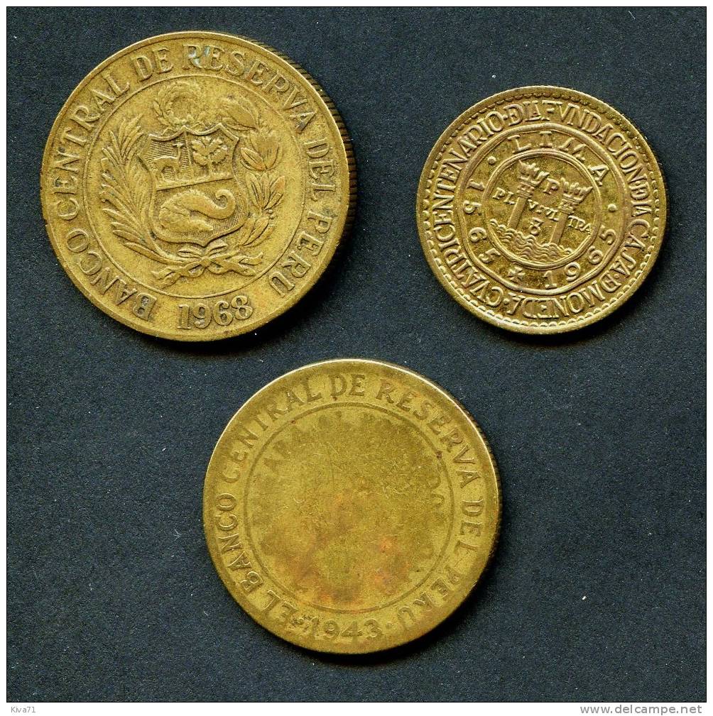 Lot De 3 Monnaies "PEROU"  TB/TTB - Peru