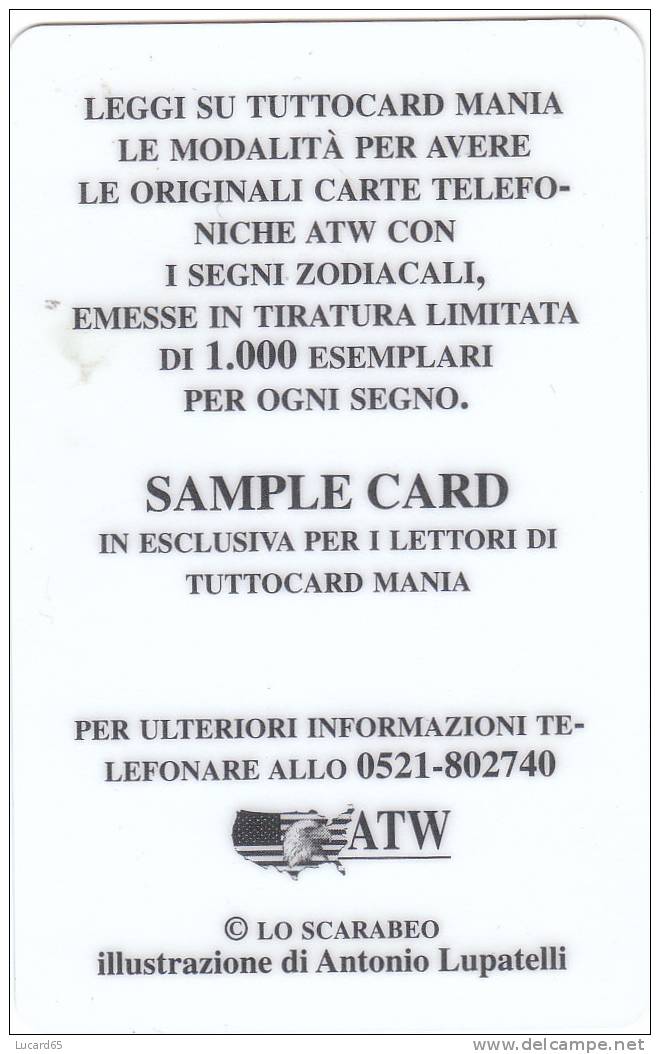 CARTA TELEFONICA -  PHONECARD - TELECARTE - TELETARJETA TELEFONICA  ATW SAMPLE CARD ACQUARIO - Other & Unclassified