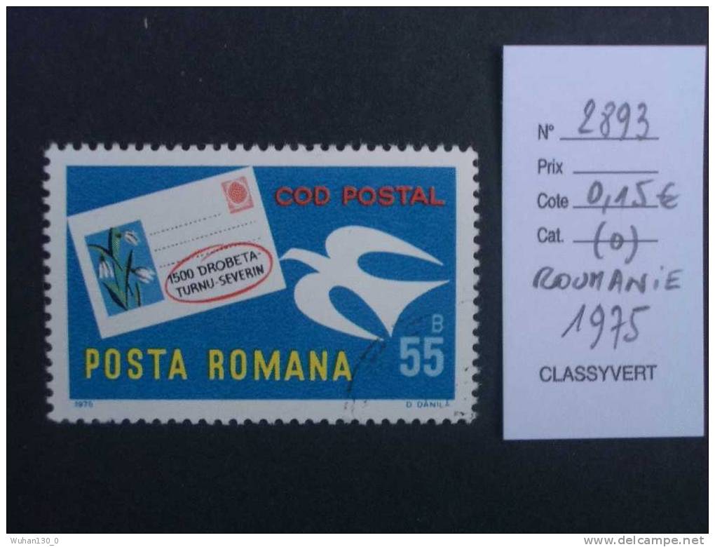 ROUMANIE ( O )  De  1975    "  Adoption Du Code Postal   "     1  Val . - Zipcode