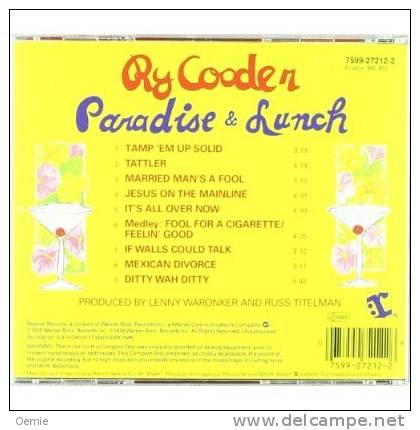 RY  COODER   PARADISE AND LUNCH  ///  CD  9 TITRES // - Country & Folk