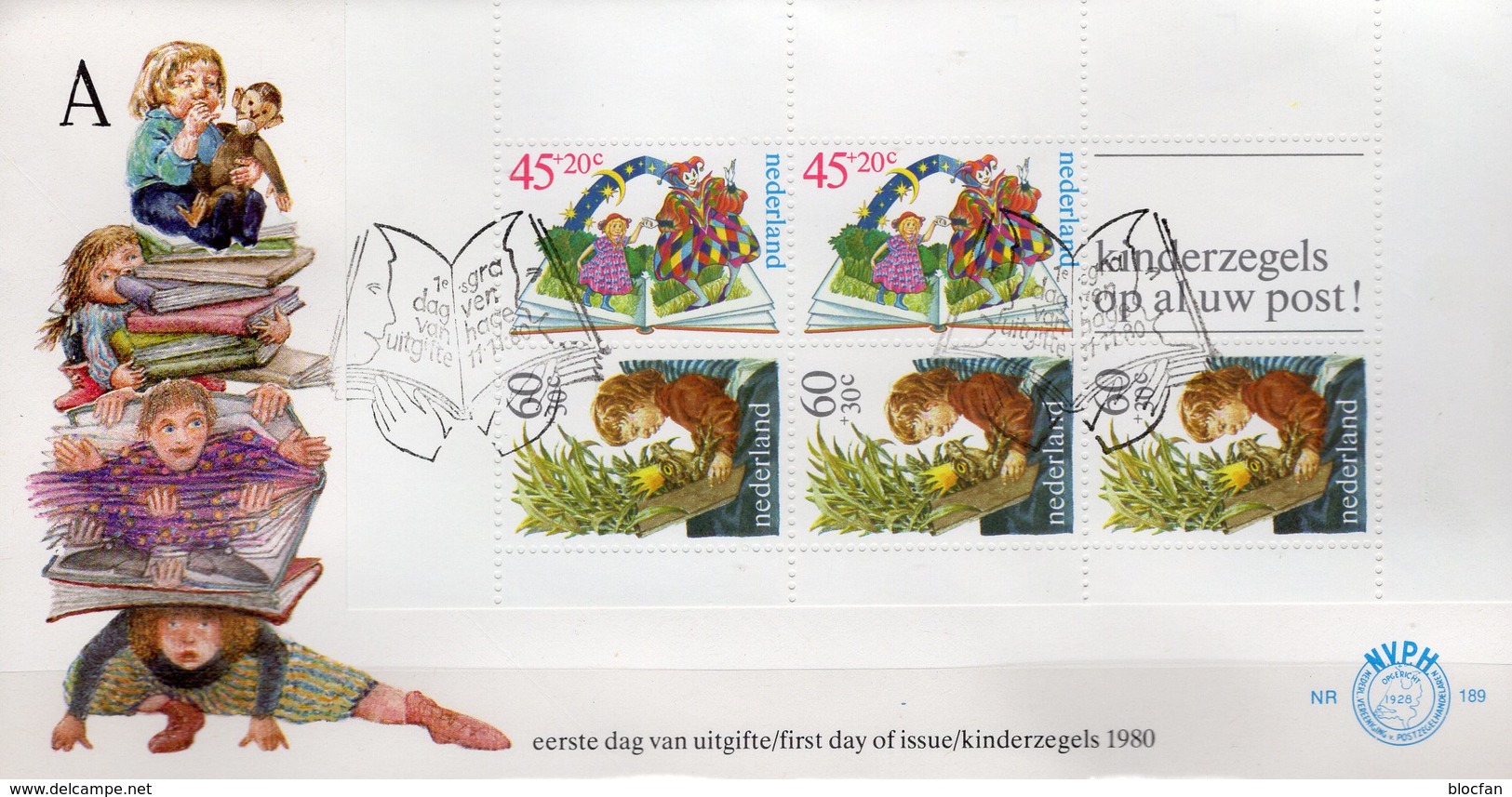 Kinder-Bücher 1980 Niederlande Block 21 FDC 3€ Märchen Froschkönig Children Hoja M/s Bloc Cover Sheet Bf NEDERLANDE - Brieven En Documenten