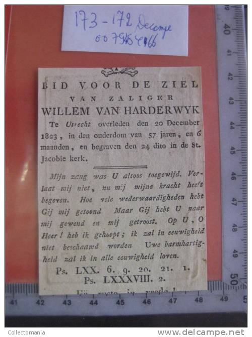 Utrecht+  20 December 1823   Willem Harderwijk Jacobie Kerk  - Fruitiers - Andachtsbilder