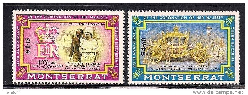 Montserrat     Coronation   Set     SC#  827-28 MNH** - Montserrat