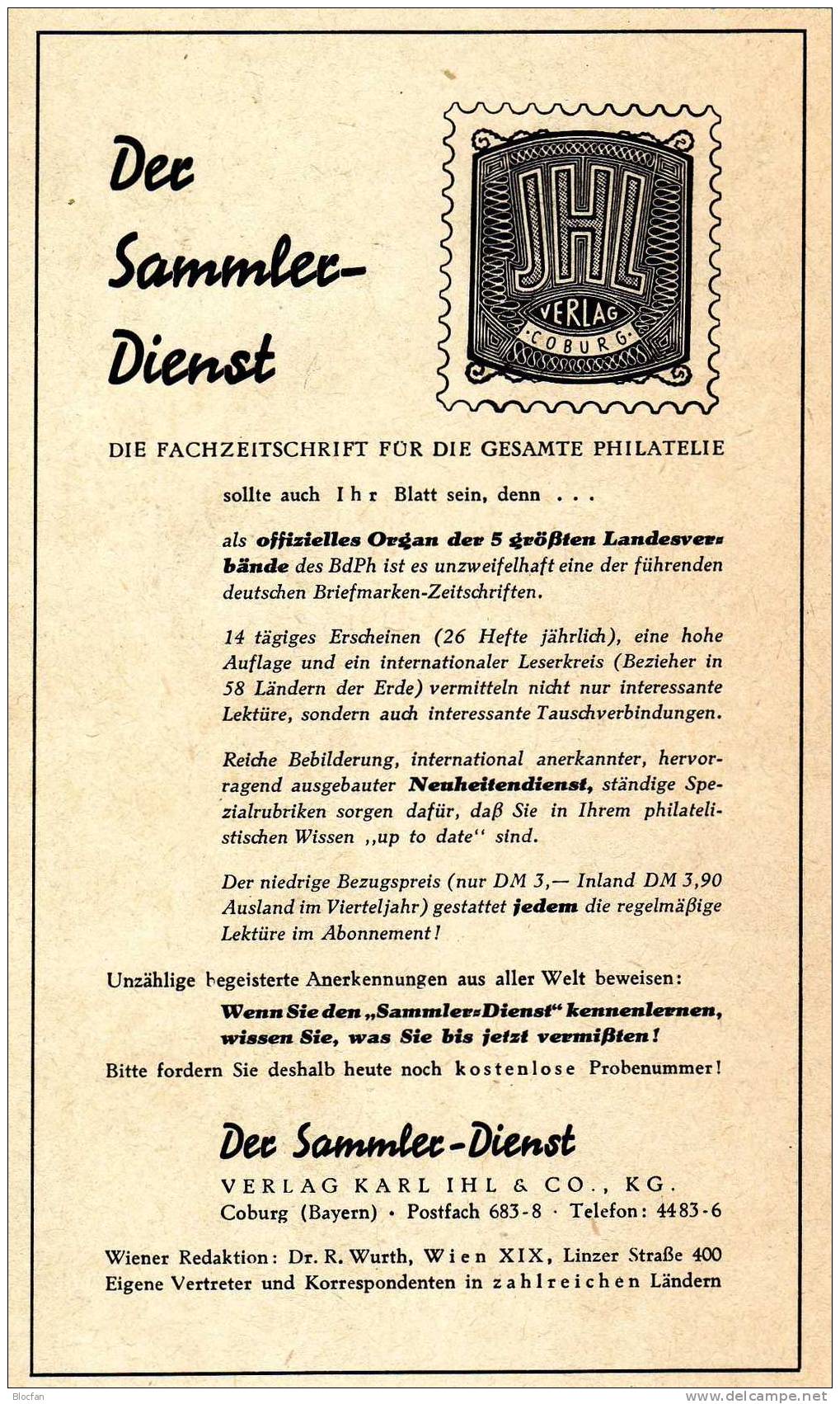 Die Welt auf der Briefmarke1956 antiquarisch 10€ deutsprachiges Europa