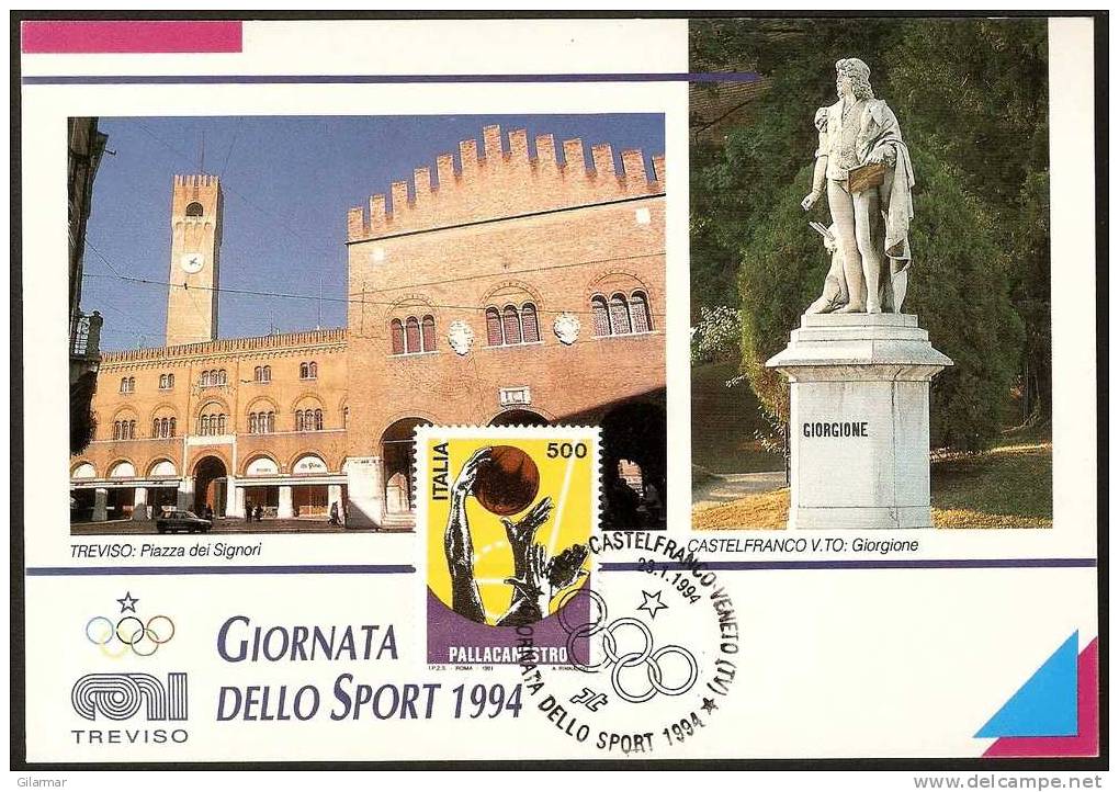 OLYMPIC - ITALIA CASTELFRANCO VENETO 1994 - GIORNATA DELLO SPORT 1994 - CARTOLINA UFFICIALE - Ete 1996: Atlanta