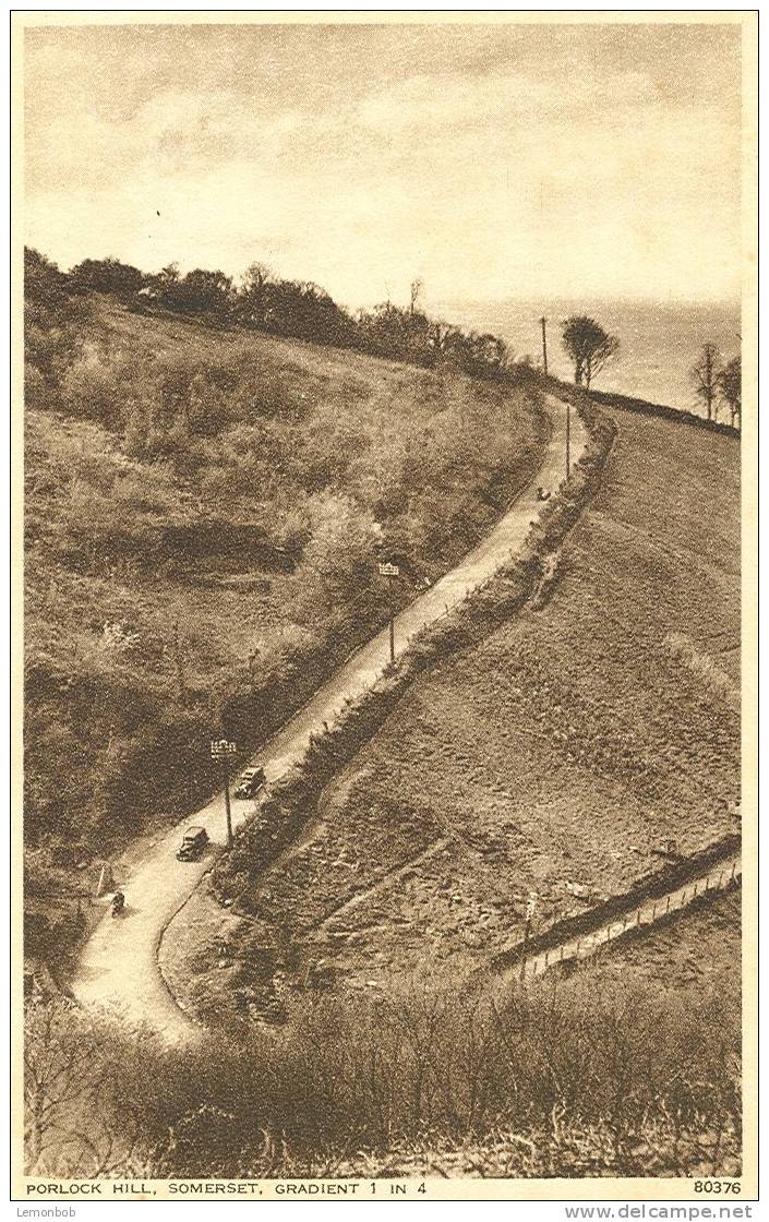 Britain United Kingdom Porlock Hill, Somerset Old Postcard [P1069] - Autres & Non Classés