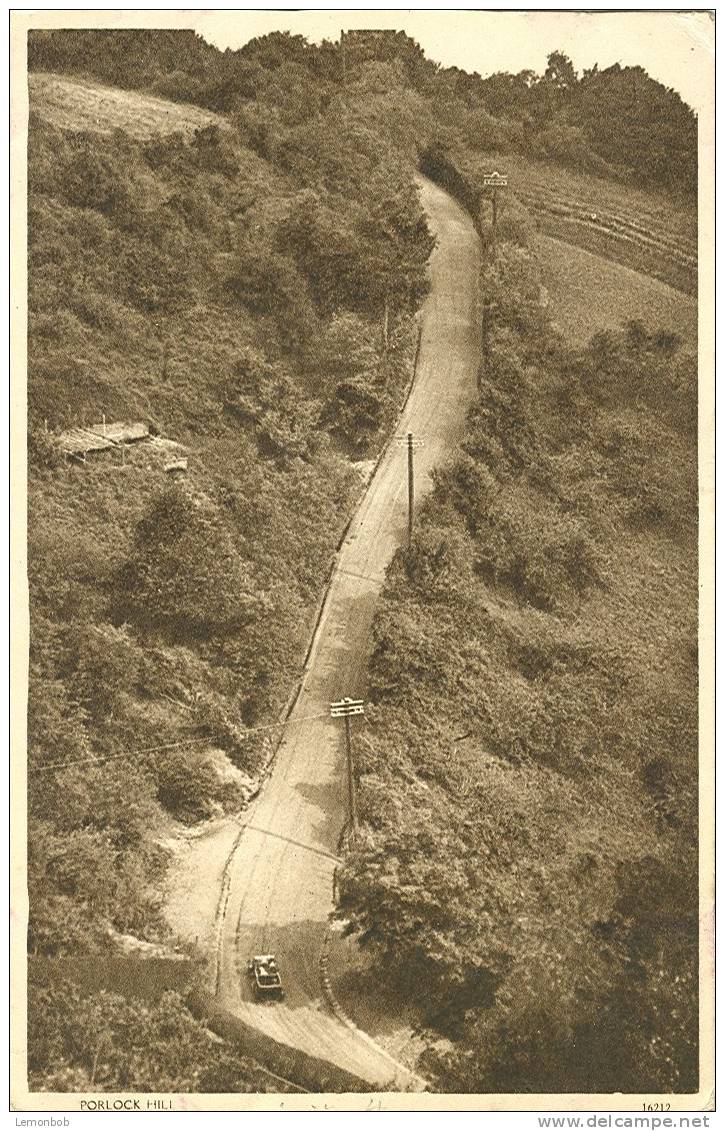 Britain United Kingdom Porlock Hill, Somerset Old Postcard [P1070] - Sonstige & Ohne Zuordnung