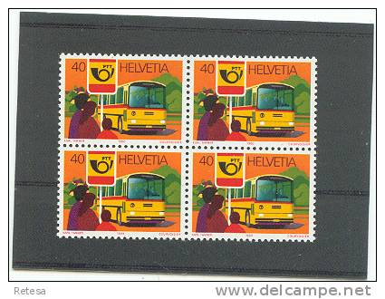 ZWITSERLAND  P.T.T.  1980 ** IN BLOK VAN 4 - Unused Stamps