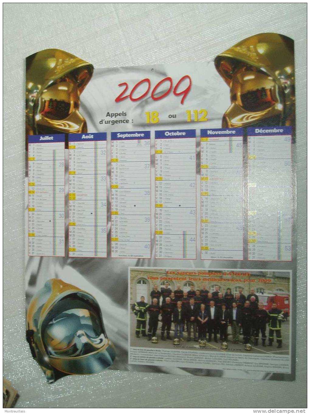 Calendrier Pompiers D´ANTRAIN (35) De 2009, Grand Format Cartonné 43 X 33.5 - Tamaño Grande : 2001-...