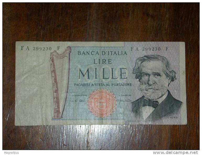 Italy,Banknote,Paper Money,Bill,Geld,1000 Lire - Andere & Zonder Classificatie