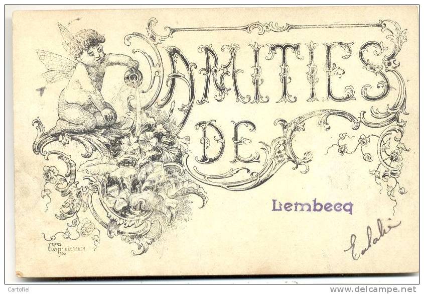 LEMBEEK-AMITIES DE LEMBEEQ-2 SCANS-CARTE ART-DECO!!! - Halle