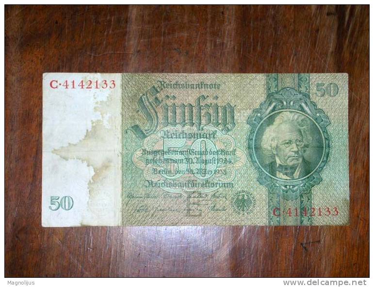 Germany,Reich,Banknote,Pa Per  Money,Bill,Geld,50 Mark - 10 Mark
