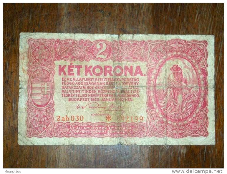 Hungary,Austria,Monarchy, Banknote,Paper  Money,Bill,Geld,2 Korona,Ket - Ungheria