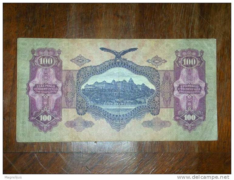 Hungary,Banknote,Paper Money,Bill,Geld,Szaz Pengo,100 Pengo - Ungarn