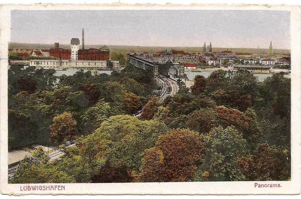 D - RP - Ludwigshafen - Panorama (geschrieben / écrite 1924) - Ludwigshafen