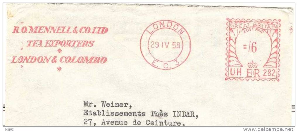 Thé, Commerce, Londres, Colombo - EMA Universal -  Enveloppe Entière    (C0688) - Other & Unclassified