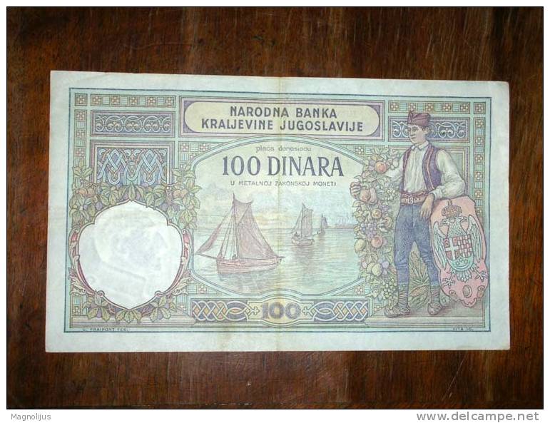 Yugoslavia,Kingdom,Banknote,Paper Money,Bill,Geld,100 Dinars,1929 - Yugoslavia