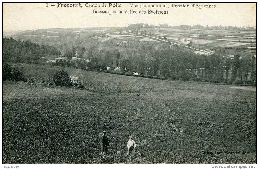 FRECOURT CANTON DE POIX VUE PANORAMIQUE DIRECTION D'EQUENNES - TAUSSAC ET LA VALLEE D'EVOISSONSAVEC ANIMATION - Poix-de-Picardie