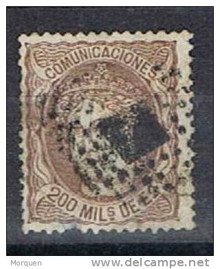 ESPAÑA Num 109a , Cat Edifil . 200 Milesimas Marron Oscuro - Used Stamps