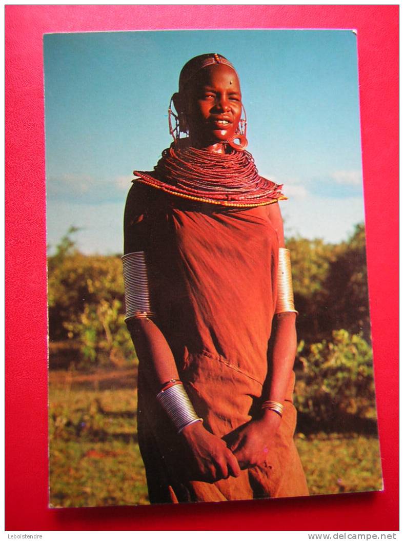 CPSM OU CPM -AFRIQUE KENYA-JEUNE FILLE MASAI - CARTE EN EN BON ETAT -NON VOYAGEE - Kenia