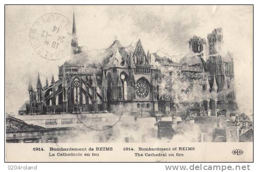 Reims - Bombardement - La Cathèdrale En Feu   : Achat Immédiat - Rilly-la-Montagne