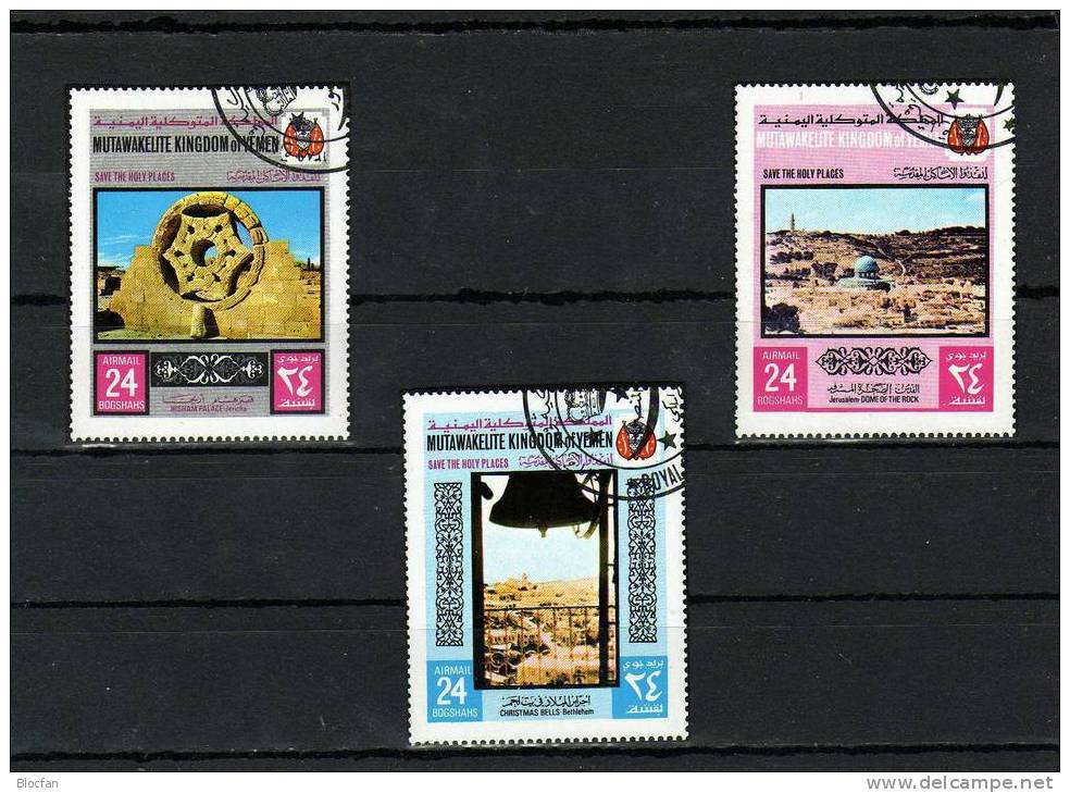 Heilige Stätten Des Glauben 1969 Jemen 816-836 Plus Block 168/170 O 40€ Religion Bloque Hb Hojas Bloc M/s Sheet Bf Yemen - Théologiens