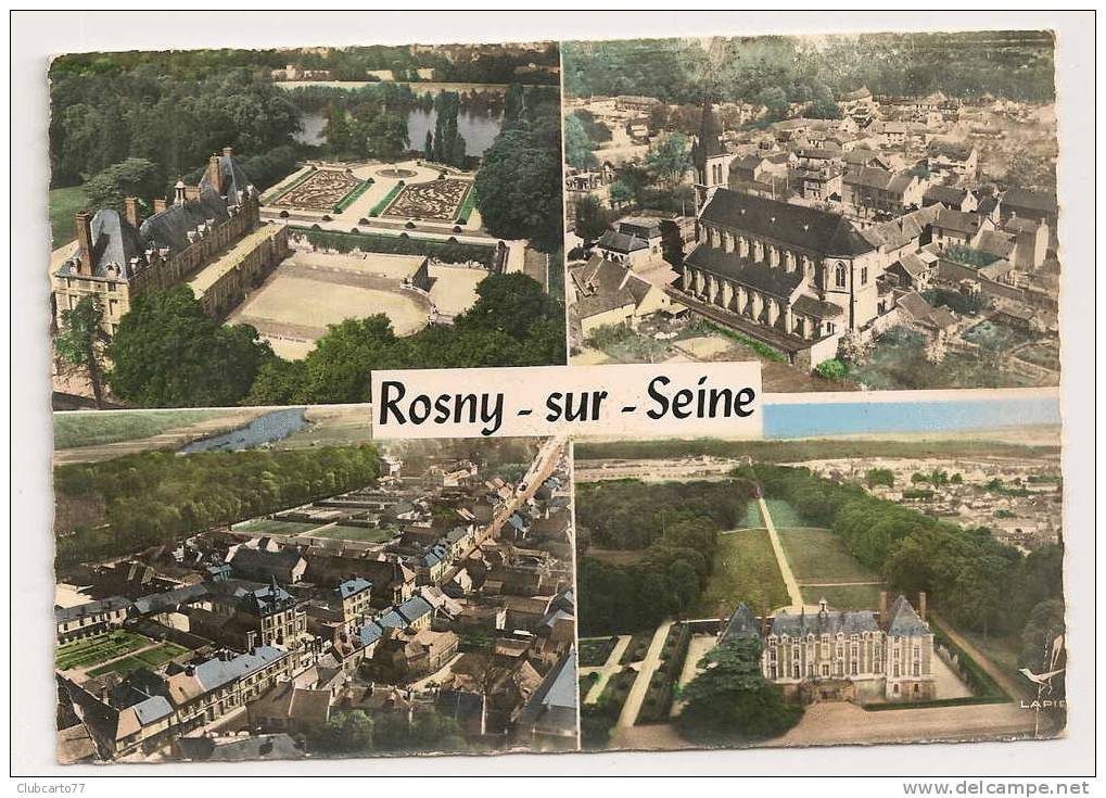 Rosny-sur-Seine (78) : 4 Vues Aériennes Environ 1950 (animée). - Rosny Sur Seine