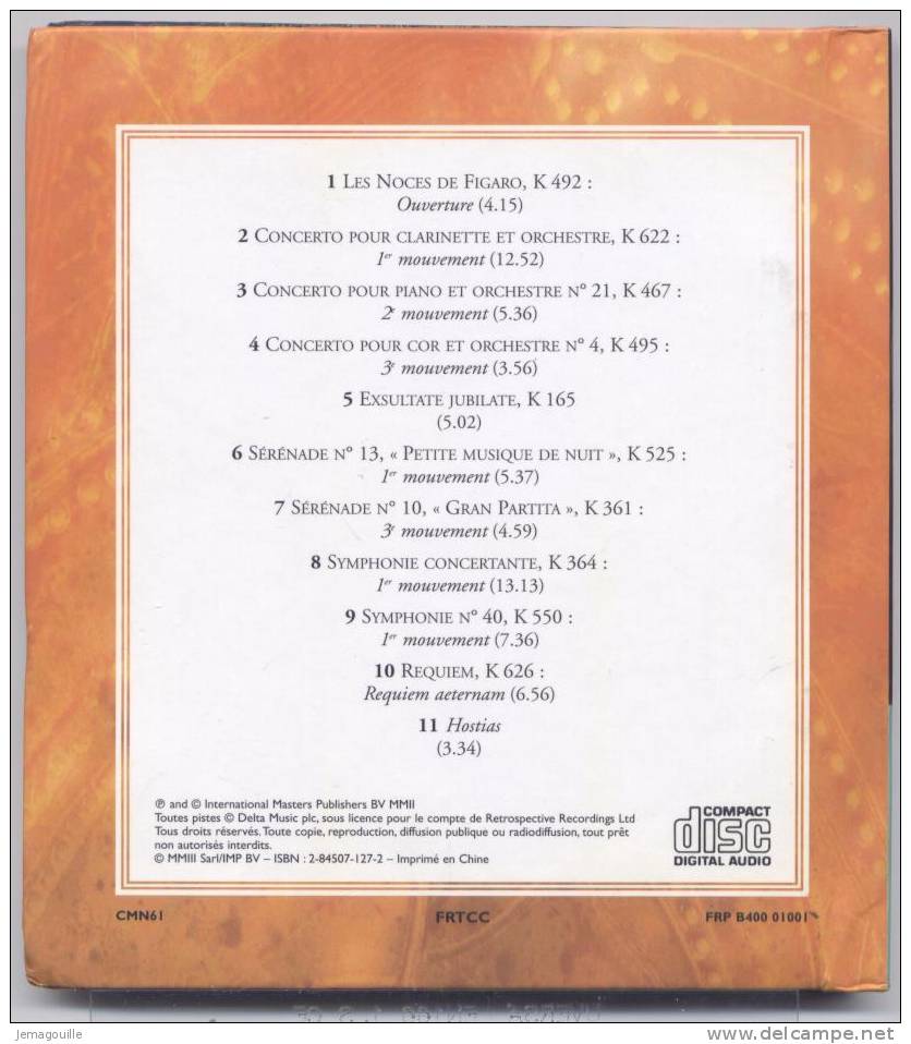 CD - MOZART - Prodige Musical - 11 Titres - Klassik