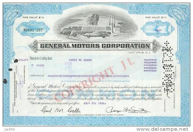 GENERAL MOTORS Corporation (blue) - Cars