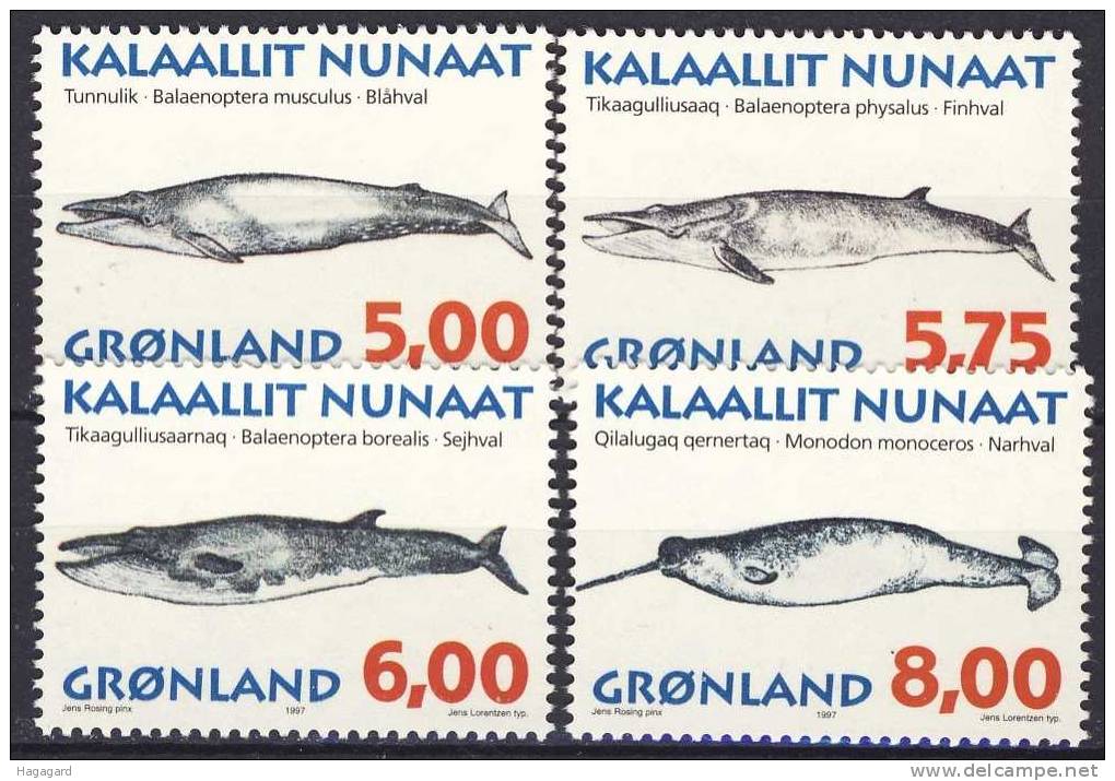 ##Greenland 1997. Whales. Michel 305-08y. MNH(**) - Neufs