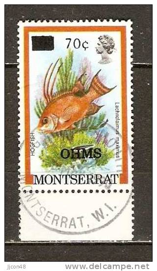 Montserrat  1989  Official Stamps; Fish 70c - 10c  (o) Optd. OHMS - Montserrat