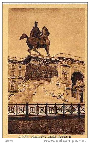 Milano, Monumento A Vittorio Emanuella Ll ( Italia ), Postal , Post Card, Postkarte, - Monumentos