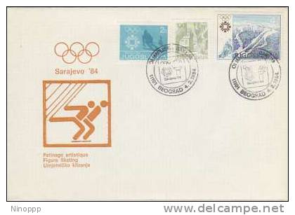 Yugoslavia 1984 Sarajevo Winter Olympics Figure Skating Souvenir Cover - Hiver 1984: Sarajevo