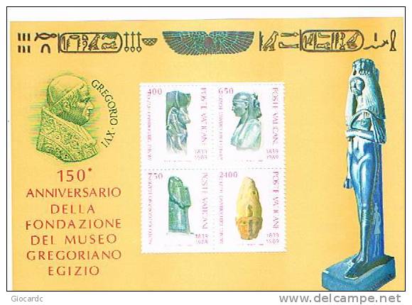 CAT.UNIFIC.BF11 FOGLIETTO - VATICANO 1989 150^ ANNIV. DEL MUSEO GREGORIANO-EGIZIO -  NUOVI  ** - Blocs & Feuillets