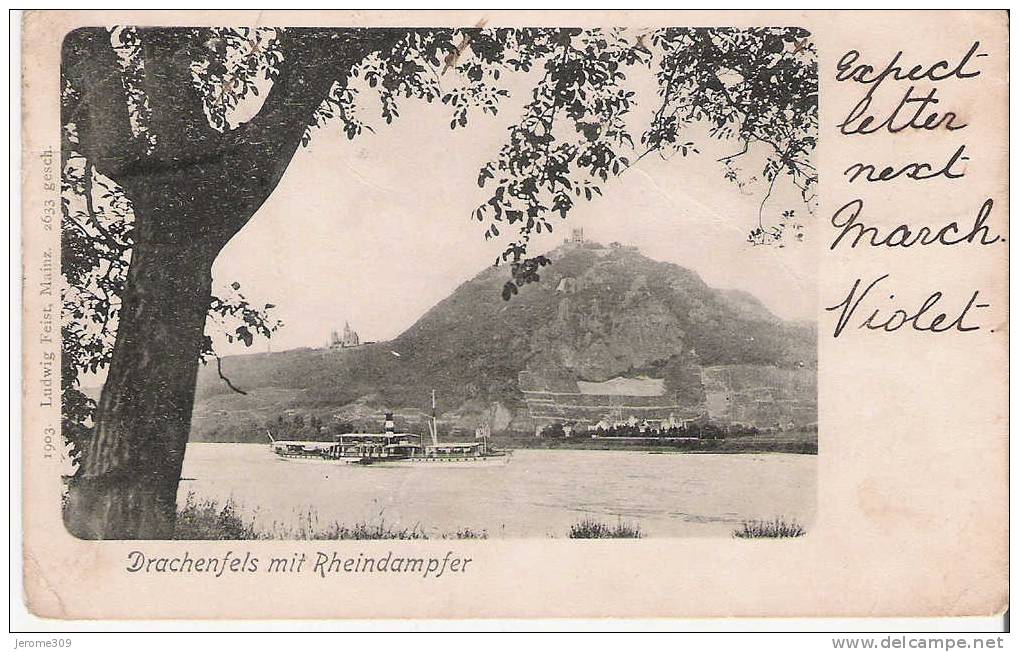 ALLEMAGNE - DRACHENFELS - CPA - N°1903 - Drachenfels Mit Rheindampfer - Drachenfels