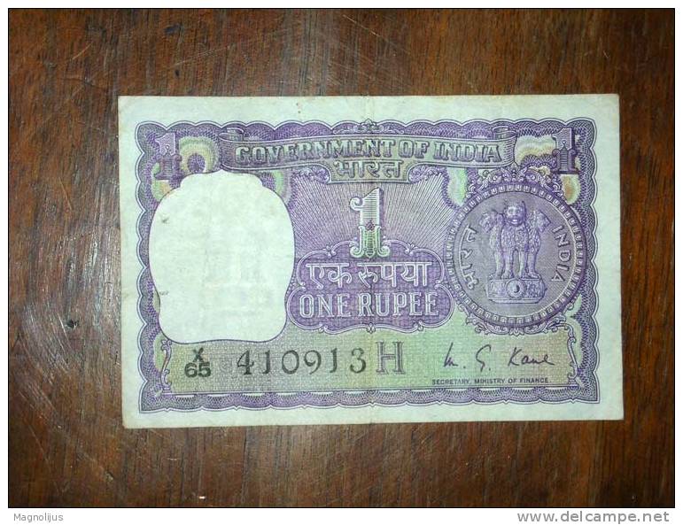 India,Banknote,Pa Per  Money,Bill,Geld,1 Rupee,1976 - India