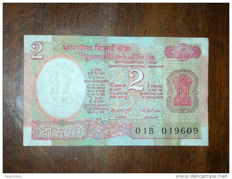 India,Banknote,Paper Money,Bill,Geld,2 Rupees - Inde