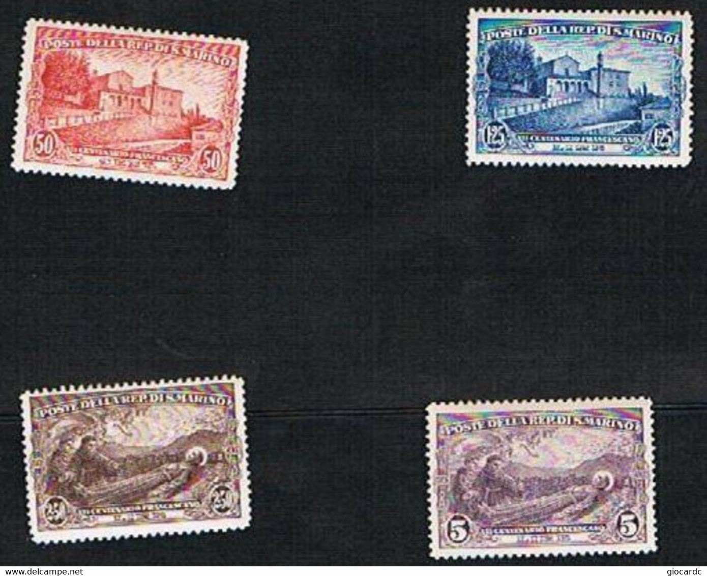 SAN MARINO CAT.UNIF. 137.140 -  1928 VII CENTENARIO MORTE SAN FRANCESCO DI ASSISI  - NUOVI ** - Unused Stamps
