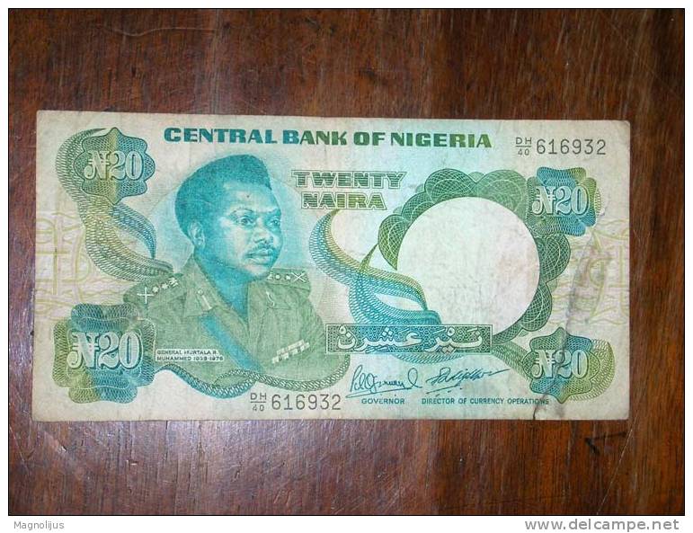 Nigeria,Banknote,Paper Money,Bill,Geld,20 Naira,Damaged - Nigeria