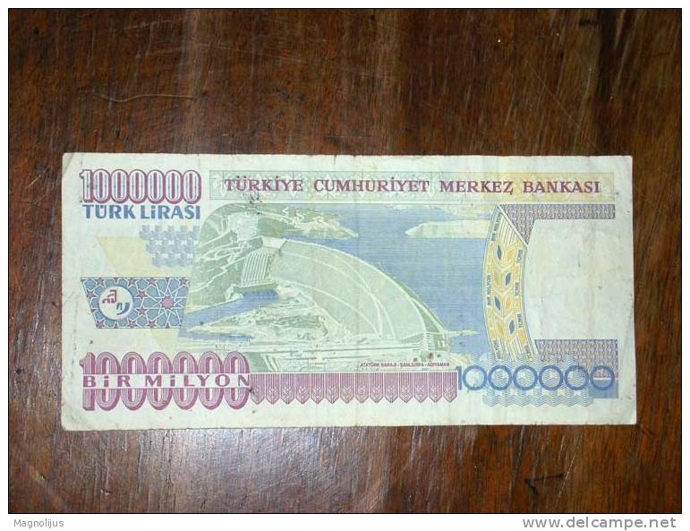 Turkey,Banknote,Paper Money,Bill,Geld,1.000.000 Lirasi - Turquie