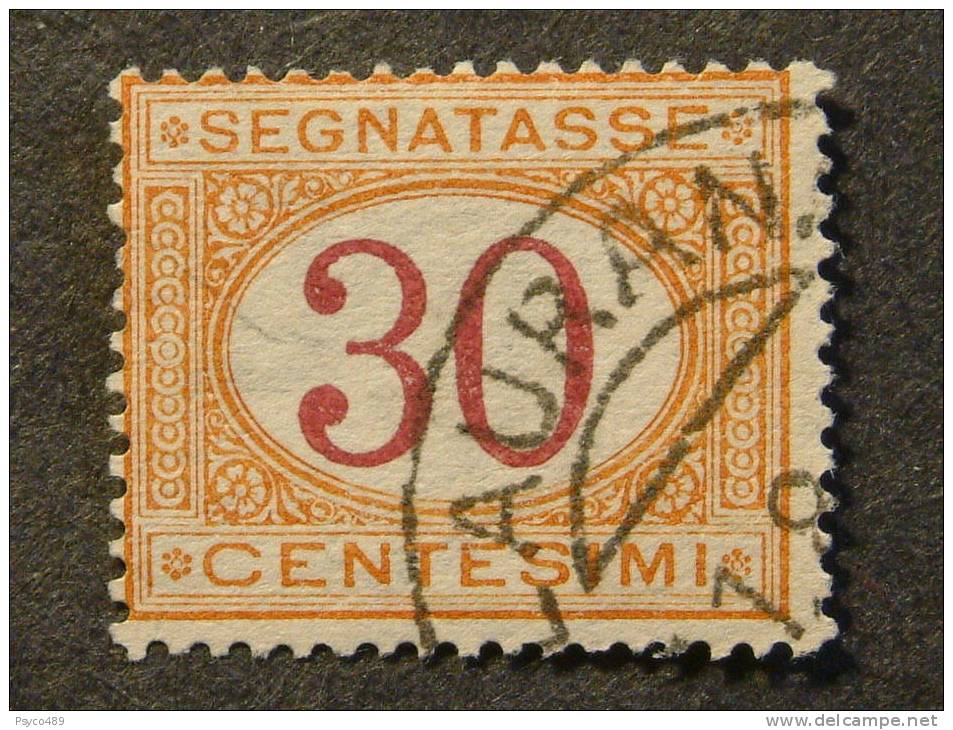 ITALIA Regno Segnatasse -1890-94- "Cifre Colorate" C. 30 US° (descrizione) - Segnatasse