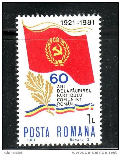 Romania Rumanien 1981, Mi 3783, Romanian Communist Party, 60th Anniv. --- MNH ** - Nuovi